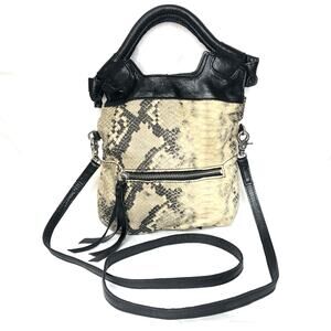Foley + Corinna Mini Disco City Python Snake Texture Leather Tote Crossbody Bag